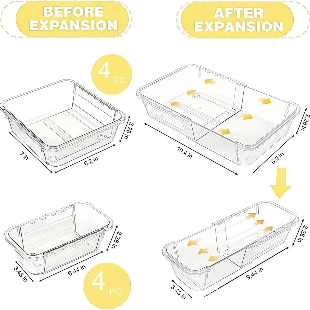 Adjustable Clear Drawer Organizer Set™